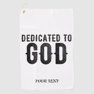 TOALLA DE GOLF DEDICADO A DIOS PERSONALIZABLE GUAY TEXTO NEGRO