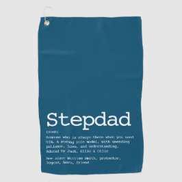 Toalla De Golf Definición de padrastro personalizada moderna azul