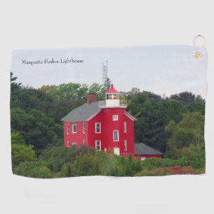 toalla de golf del faro de Marquette Harbor