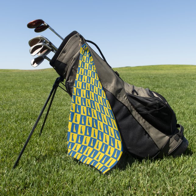 Toalla De Golf Delaware US State Blue Yellow Gold Pattern (Verde)