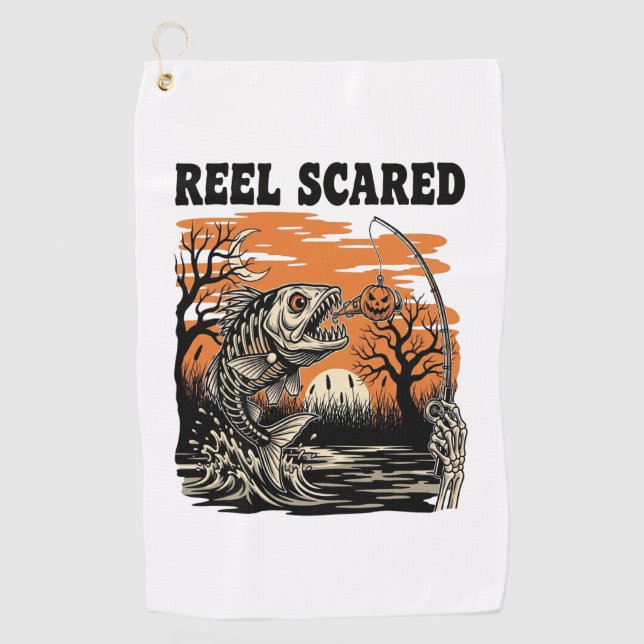 Toalla De Golf Demasiado espacio para la Halloween escolar (Anverso)