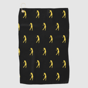Toalla De Golf Deportes Female Gold Golfer Silhouette Golf Toalla