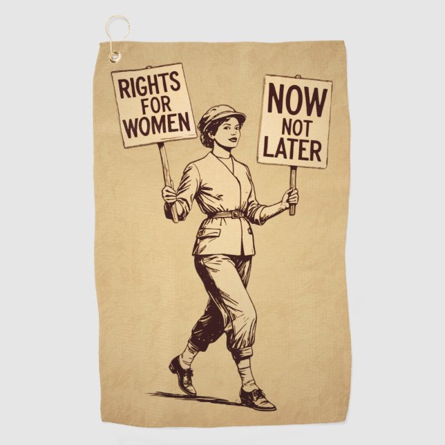 Toalla De Golf Derechos de la mujer, arte de sufragette feminista (Anverso)