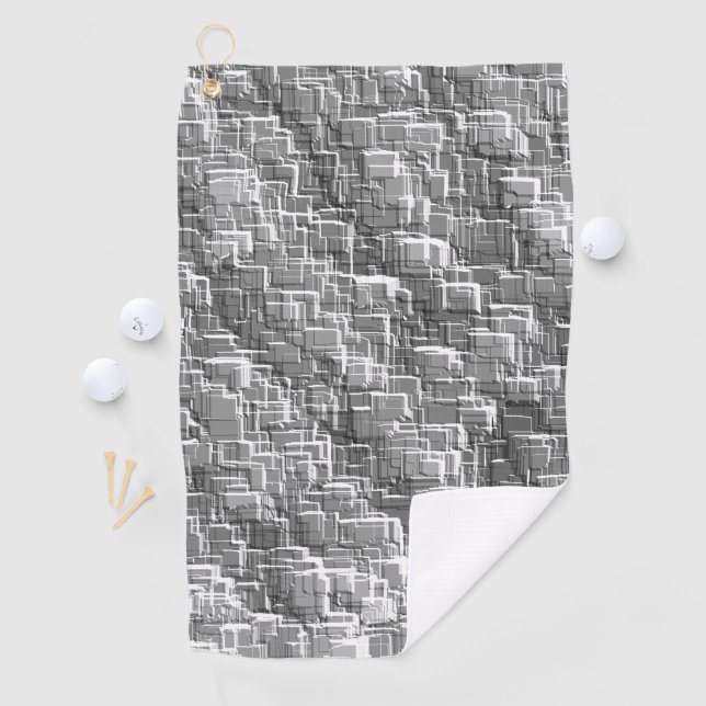 Toalla De Golf Desorden superpuesto extremo de cuadrados grabado  (In situ)