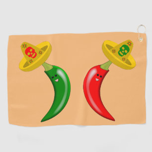 Toalla De Golf Día de los Muertos Chilis Mexicanos