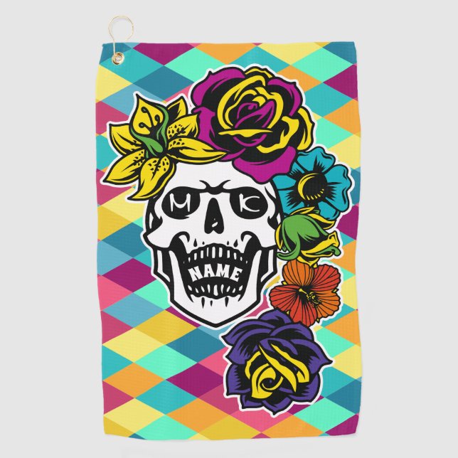 Toalla De Golf Día de los muertos del Personalizado muerto de la  (Anverso)
