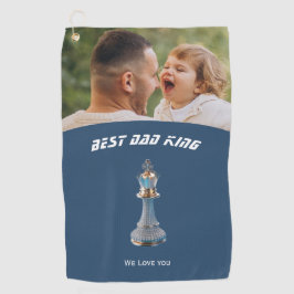 Toalla De Golf Día del Padre Rey de Ajedrez Metálico Diamante Azu