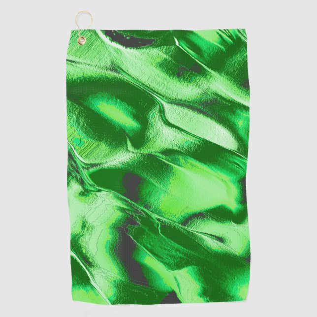 Toalla De Golf Dibujo de dunas verdes metálicas toscas (Anverso)