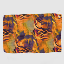 Toalla De Golf Dibujo de mosaico abstracto manchado, oro quemado 