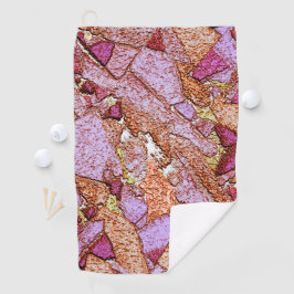 Toalla De Golf Dibujo de roca volcánica pintado de lila rosa
