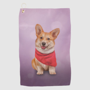 Toalla De Golf Dibujo Perro raza galés Corgi