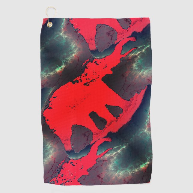 Toalla De Golf Dibujo rojo abstracto de efecto muy rústico (Anverso)