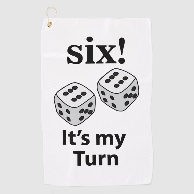 Toalla De Golf Dice Rolling Six It's My Turn Roll Dice (Anverso)