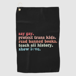 Toalla De Golf Digamos Gay Protect Trans Kids Leer libros prohibi