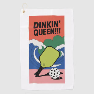 Toalla De Golf ¡¡¡Dinkin, reina!!! Retro Pickleball Paddle Sports