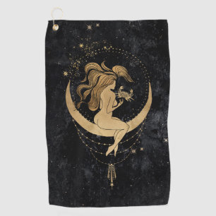 Toalla De Golf Diosa zodiaca Astrología del Cáncer de Oro Cósmi