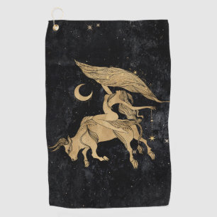 Toalla De Golf Diosa zodiaca Astrología del Tauro de Oro Cósmic