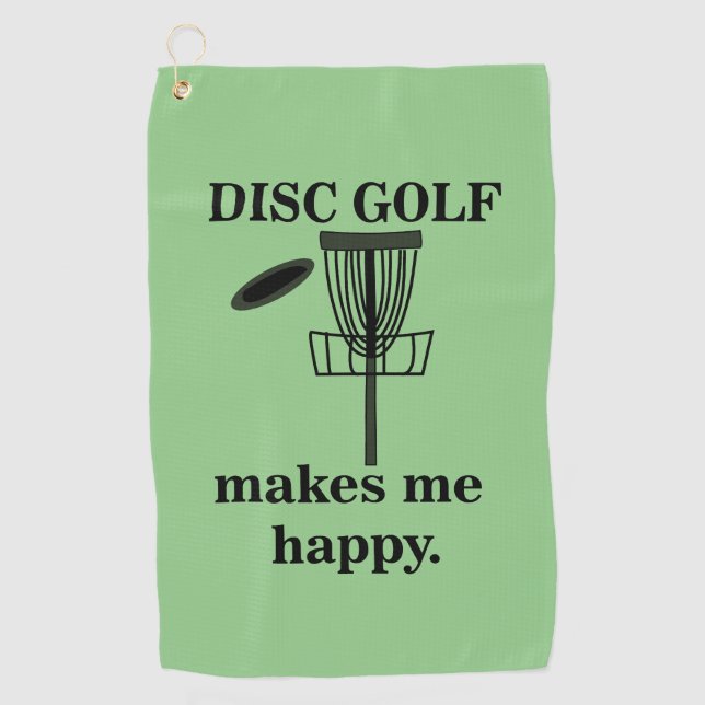 Toalla De Golf Disc Golf Me Hace Feliz Disc Golf  (Anverso)