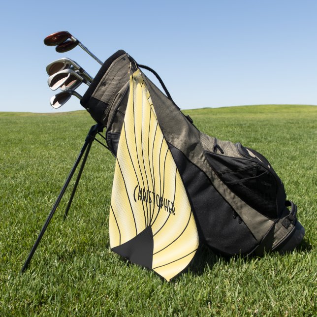 Toalla De Golf Diseño Art Déco Personalizado Amarillo (Verde)