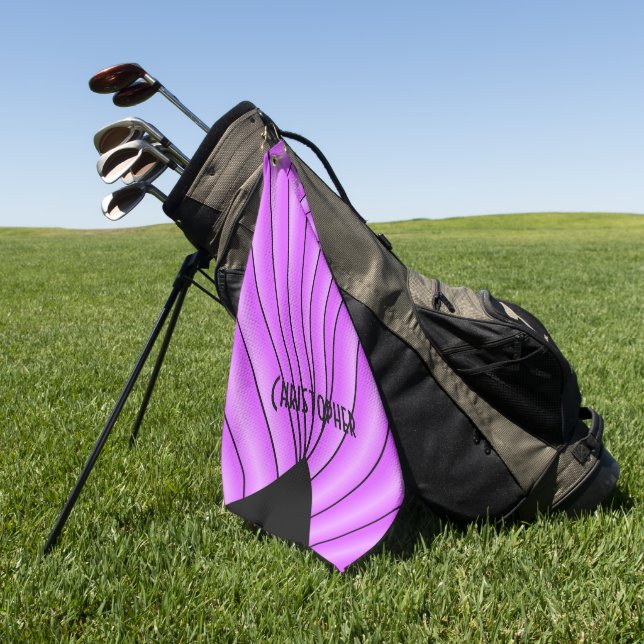 Toalla De Golf Diseño Art Déco Personalizado Morado (Verde)
