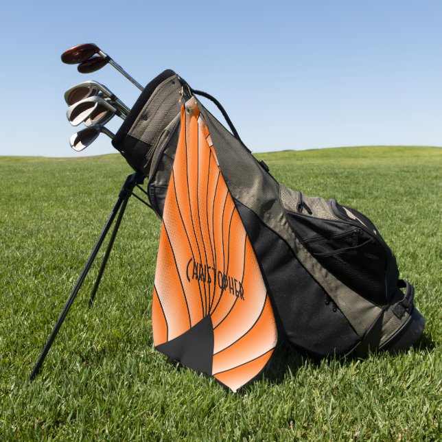 Toalla De Golf Diseño Art Déco Personalizado Naranja (Verde)