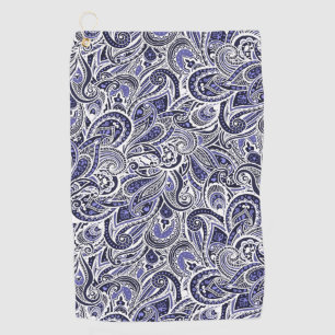 Toalla De Golf Diseño blanco azul lindo de los modelos de Paisley