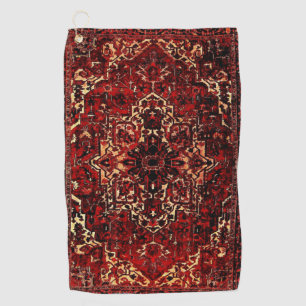 Toalla De Golf Diseño de alfombras orientales en rojo oscuro