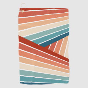 Toalla De Golf Diseño de arco iris diagonal de color retro