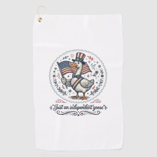 Toalla De Golf Diseño de camiseta patriótica vintage de ganso ind
