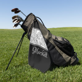 Toalla De Golf Diseño de curvas en blanco y negro