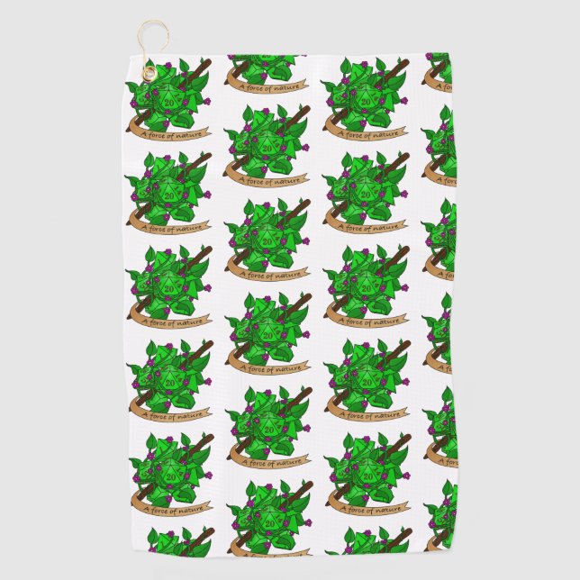 Toalla De Golf Diseño de dados drusos (Anverso)