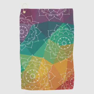 Toalla De Golf Diseño de india de yoga Mandala con formas geométr