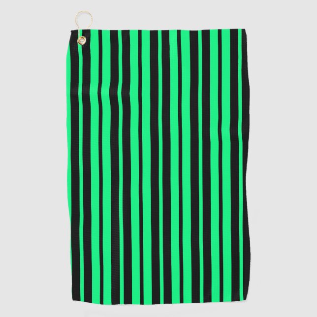 Toalla De Golf Diseño de patrones de rayas verticales verdes de c (Anverso)