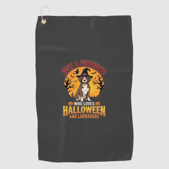 Toalla De Golf Diseño de perro abuela de Halloween Labrador_1 (Anverso)