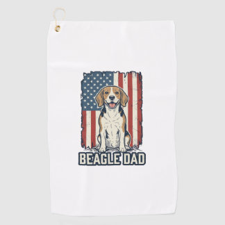 Toalla De Golf Diseño de perro de grabado vintage patriótico de p