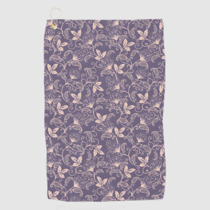 Toalla De Golf Diseño floral vintage con enredaderas giratorias