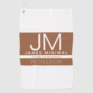 Toalla De Golf Diseño minimo profesional moderno   Marrón y blanc