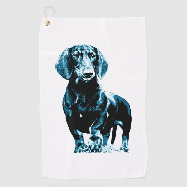 Toalla De Golf Diseño moderno de dachshund (Anverso)