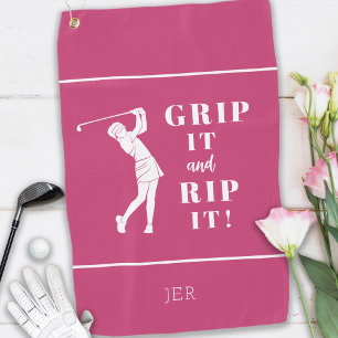 Toalla De Golf Diva Golfista Señoras Rosa Caliente Divertido Pers