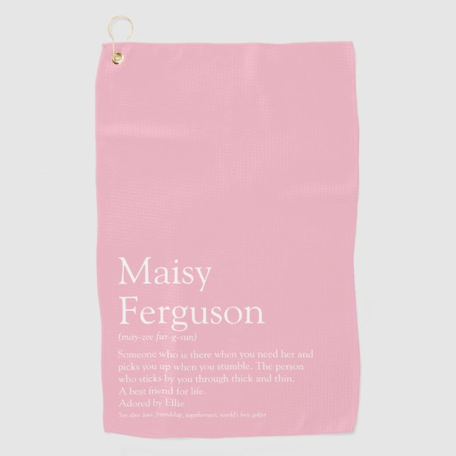 Toalla De Golf Diversión de definición de nombre Tipografía Giron (Anverso)