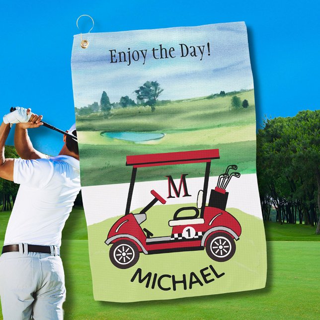 Toalla De Golf Divertido Guy Gift Carro de golf Nombre personaliz (Subido por el creador)