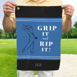 Toalla De Golf Divertido Humorístico Agarre de Golf Hombres Azul