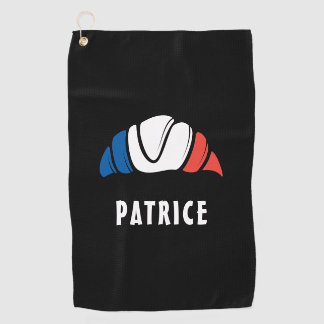 Toalla De Golf Divertido nombre personalizado Guay Bandera france (Anverso)