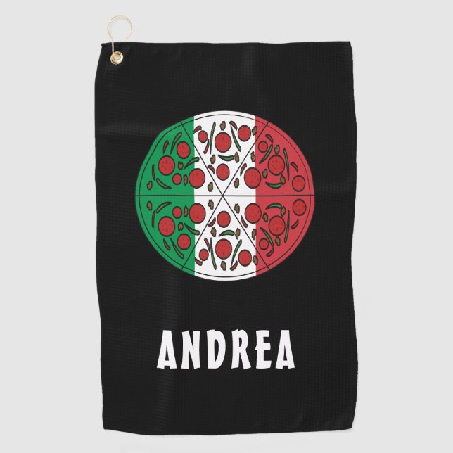 Toalla De Golf Divertido nombre personalizado Italia bandera ital (Anverso)