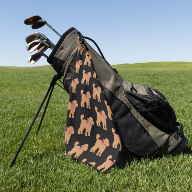 Toalla De Golf Divertido perro Doodle en negro (Golf towels are great stocking stuffers!)