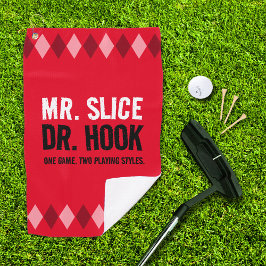Toalla De Golf Divertido Rojo Argyle Sr. Slice y Dr. Hook ...