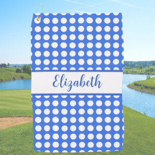 Toalla De Golf Divertidos puntos azules lindos personalizados par