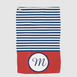 Toalla De Golf Diviértete con Monograma Rojo Blanco y Azul