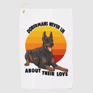 Toalla De Golf Doberman nunca miente sobre su amor