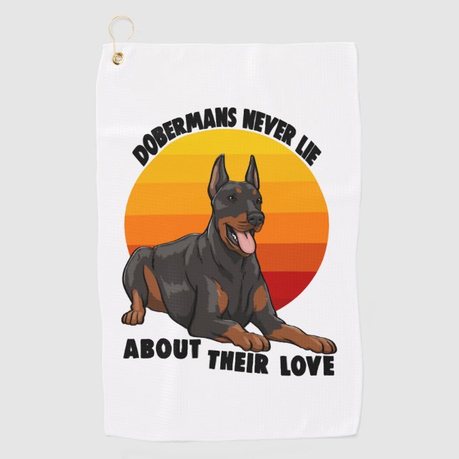 Toalla De Golf Doberman nunca miente sobre su amor (Anverso)